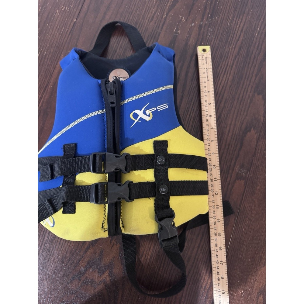 XPS Youth Life Jacket Vest PFD Coast Guard Approved Blue Yellow 30-50 Lbs - Picture 4 of 4